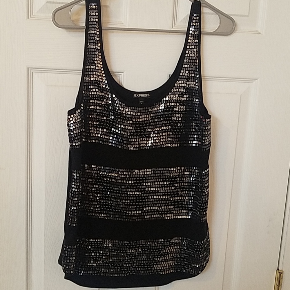 Express sequin black top